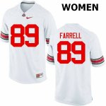 NCAA Ohio State Buckeyes Women's #89 Luke Farrell White Nike Football College Jersey PNL0345AX